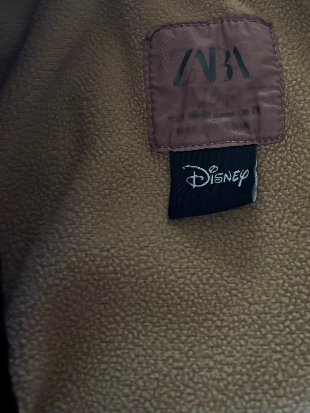 Zara Pink Quilted Jacket with Cream Sherpa Minnie Panel